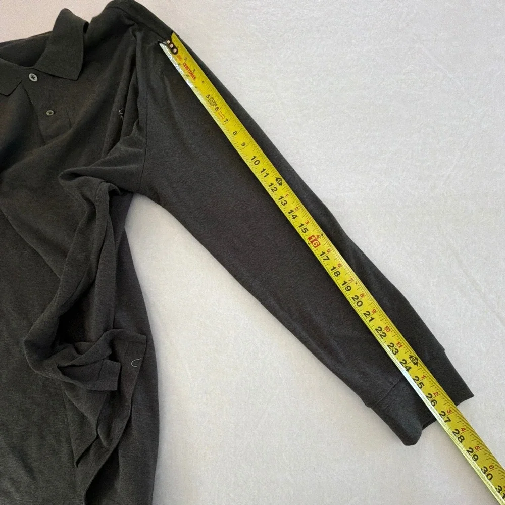Polo Ralph Lauren Mens XL Pima Soft Touch Long Sleeve Polo Shirt Charcoal Grey